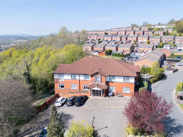 Aria Care Home from the air on a sunny day.
