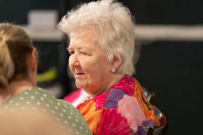 Residents chatting together