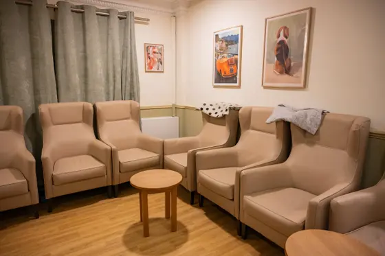 The lounge at Aria Care Home