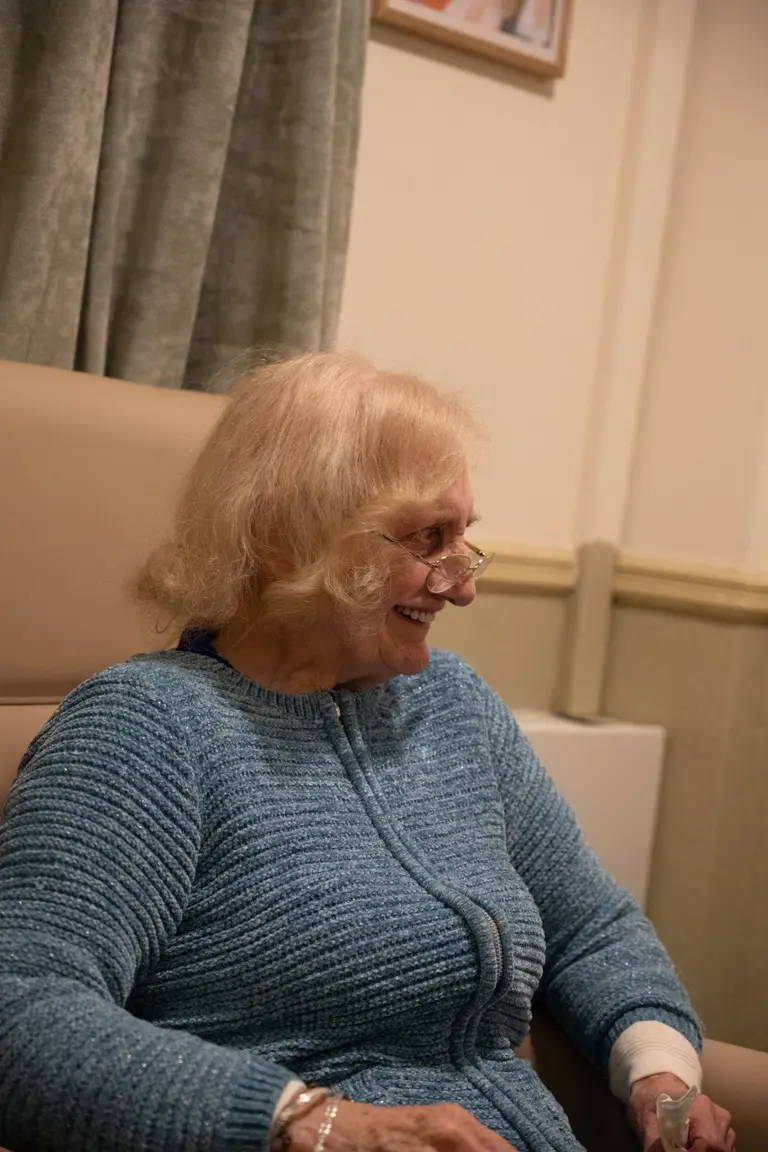 A resident enjoying the afternoon at Aria Care Home