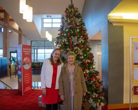 Residents, families and the team celebrating Christmas 2018.
