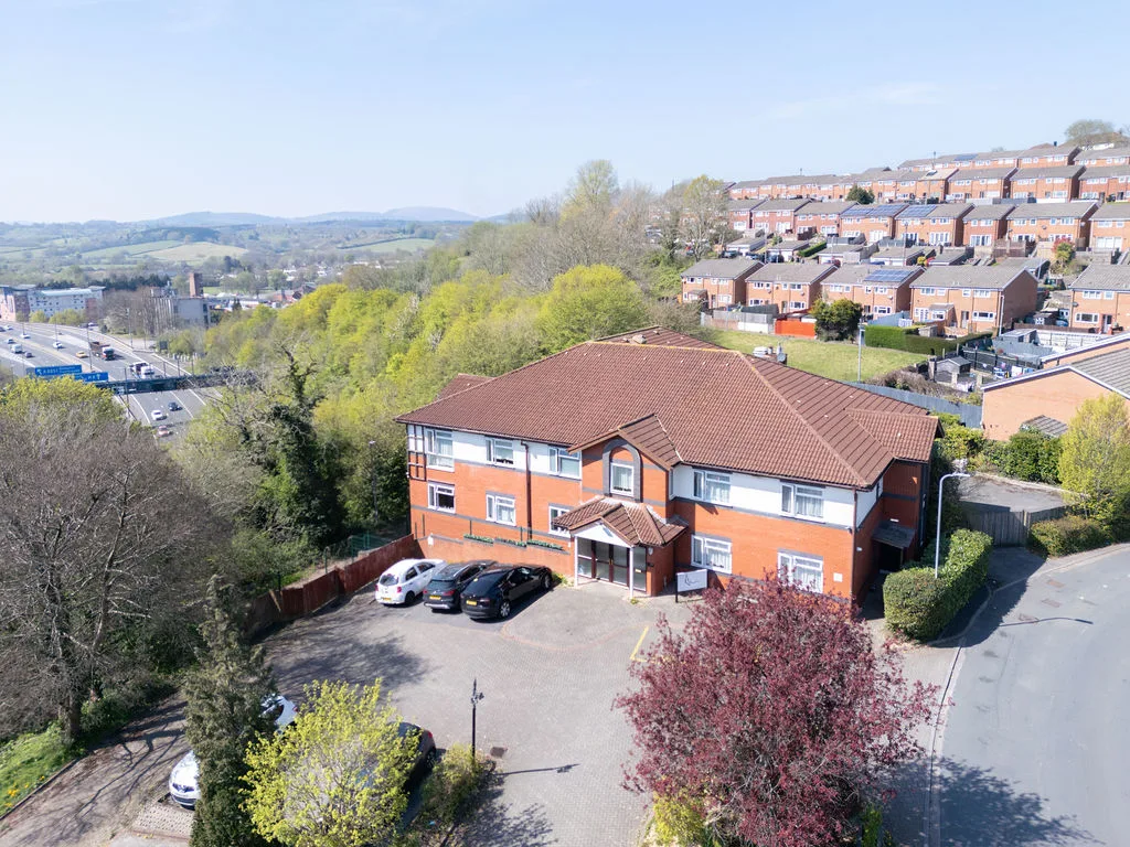 Aria Care Home from above, Newport